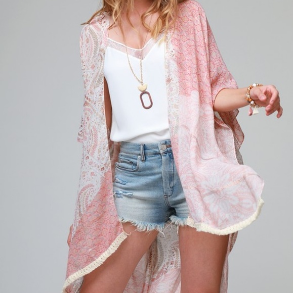 LAST 1 🎀 Blush Paisley & Moroccan Print Kimono - Picture 3 of 8